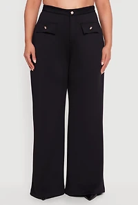 Plus Scuba Wide Leg Pants
