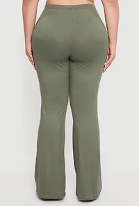 Plus Soft Knit Pull On Flare Leg Pants
