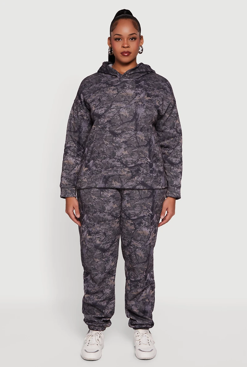 Plus Hunter Camo Fleece Pullover Hoodie