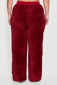 Plus Velour High Waisted Wide Leg Sweatpants