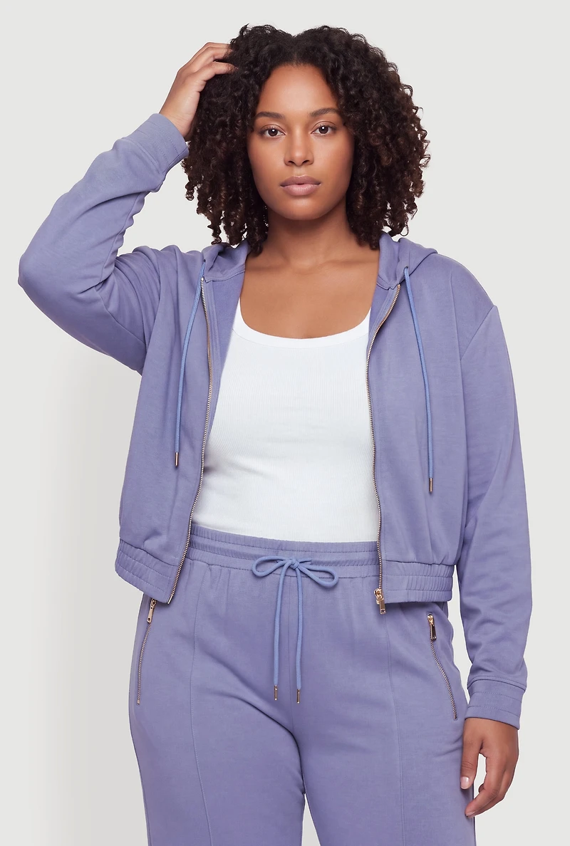 Plus Zip Front Hoodie