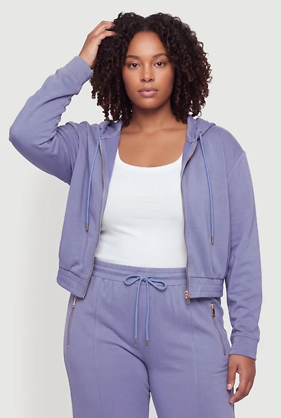 Plus Zip Front Hoodie