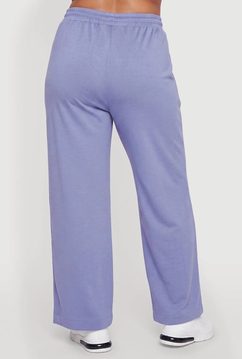 Plus Zip Pocket Pintuck Sweatpants