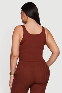 Plus Greek Key Knit Sleeveless Top