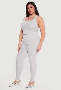 Plus High Waisted Greek Key Knit Leggings