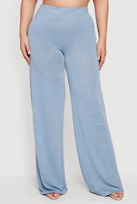 Plus High Waisted Wide Leg Pants