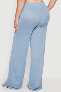 Plus High Waisted Wide Leg Pants