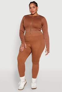 Womens Plus Size Daisy Acid Wash Track Jacket, Brown, Size 2X