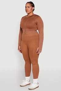 Womens Plus Size Daisy Acid Wash Track Jacket, Brown, Size 1X