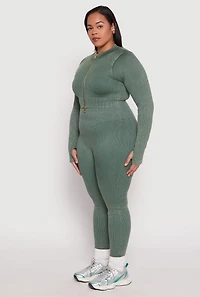 Plus Daisy Acid Wash Track Jacket