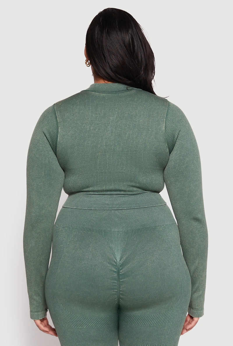 Plus Daisy Acid Wash Track Jacket