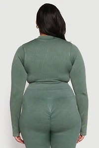 Plus Daisy Acid Wash Track Jacket