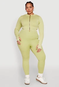 Womens Plus Size Daisy Acid Wash Track Jacket, Green, Size 1X