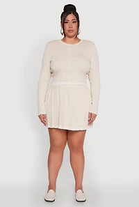 Womens Plus Daisy Button Front Varsity Stripe Detail Cardigan, 1X