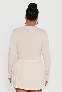 Womens Plus Daisy Button Front Varsity Stripe Detail Cardigan, 1X