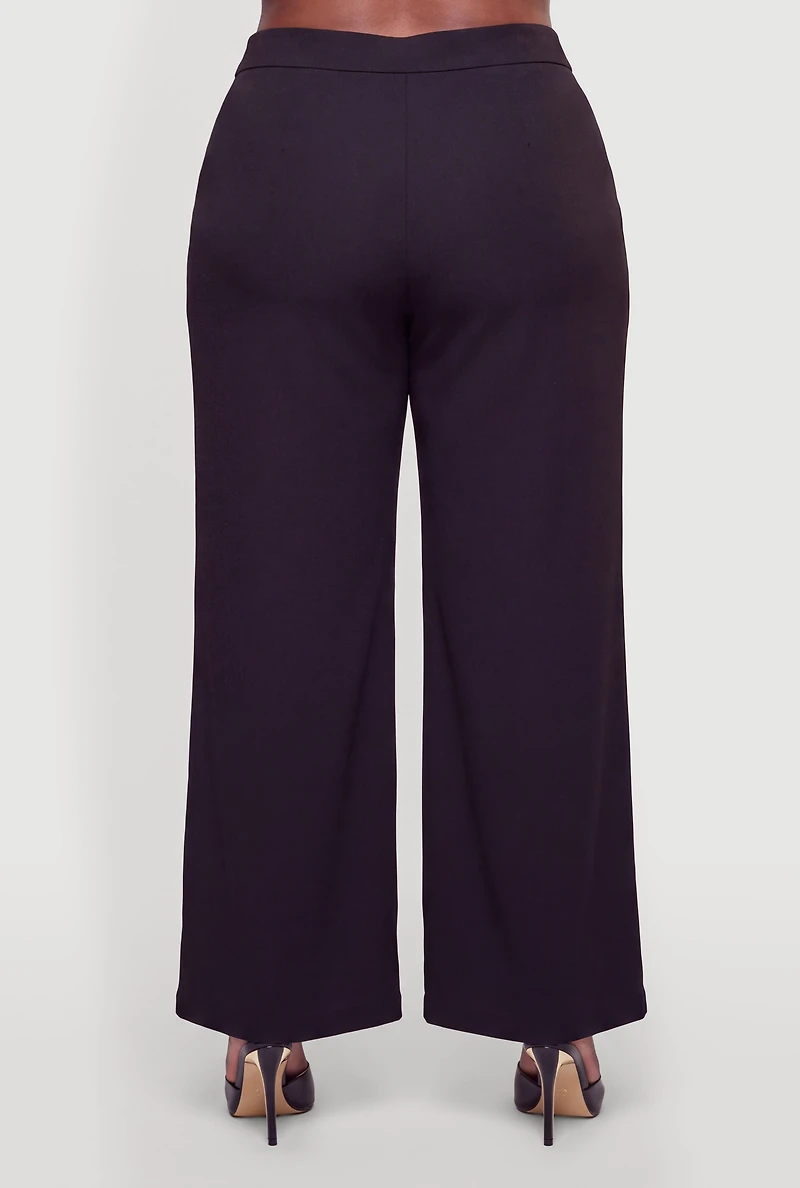 Plus Metallic One Button Dress Pants
