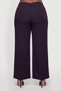 Plus Metallic One Button Dress Pants