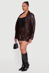 Plus Faux Leather Blazer