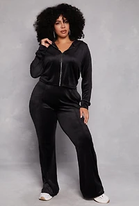 Plus Iris Velour Hooded Sweatshirt