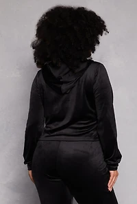 Plus Iris Velour Hooded Sweatshirt