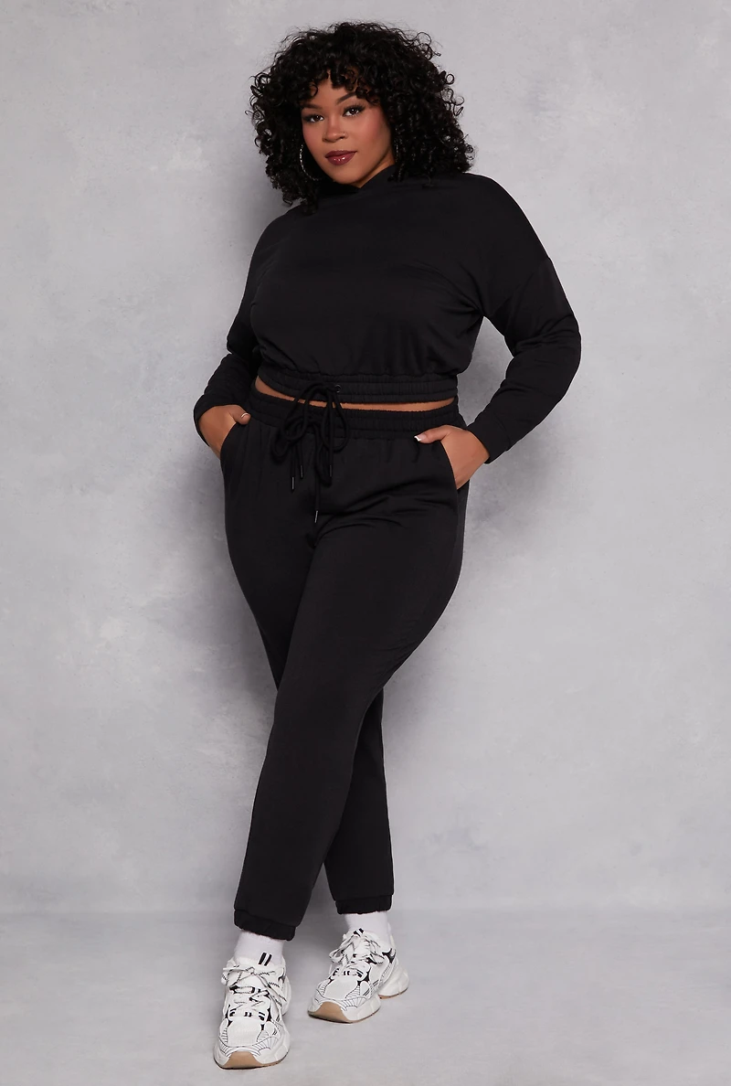 Plus Iris Fleece Drawstring Sweatpants