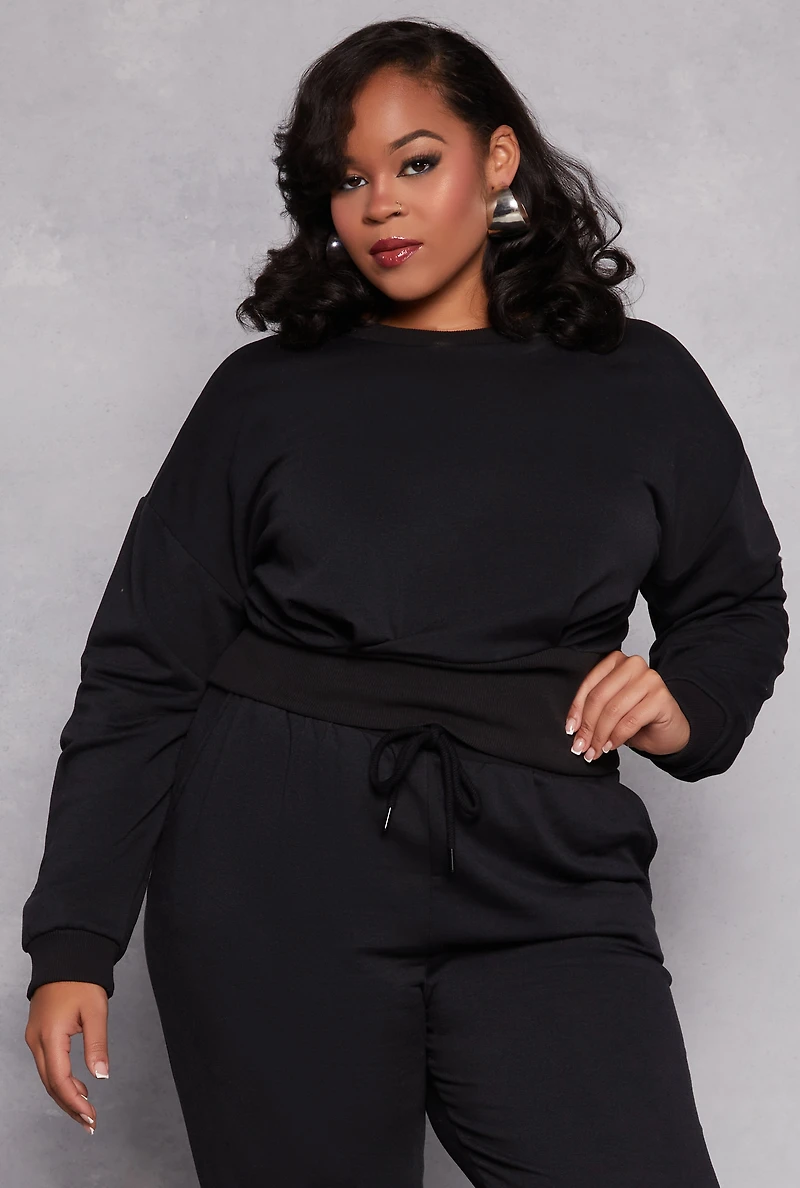 Plus Fleece Pullover Sweatshirt