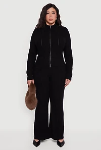 Womens Plus Almost Famous High Waisted Cable Knit Pants,