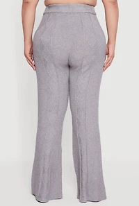 Plus Almost Famous High Waisted Cable Knit Pants
