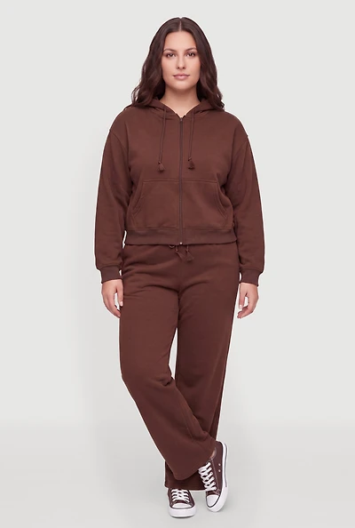 Plus Drawstring High Waisted Sweatpants