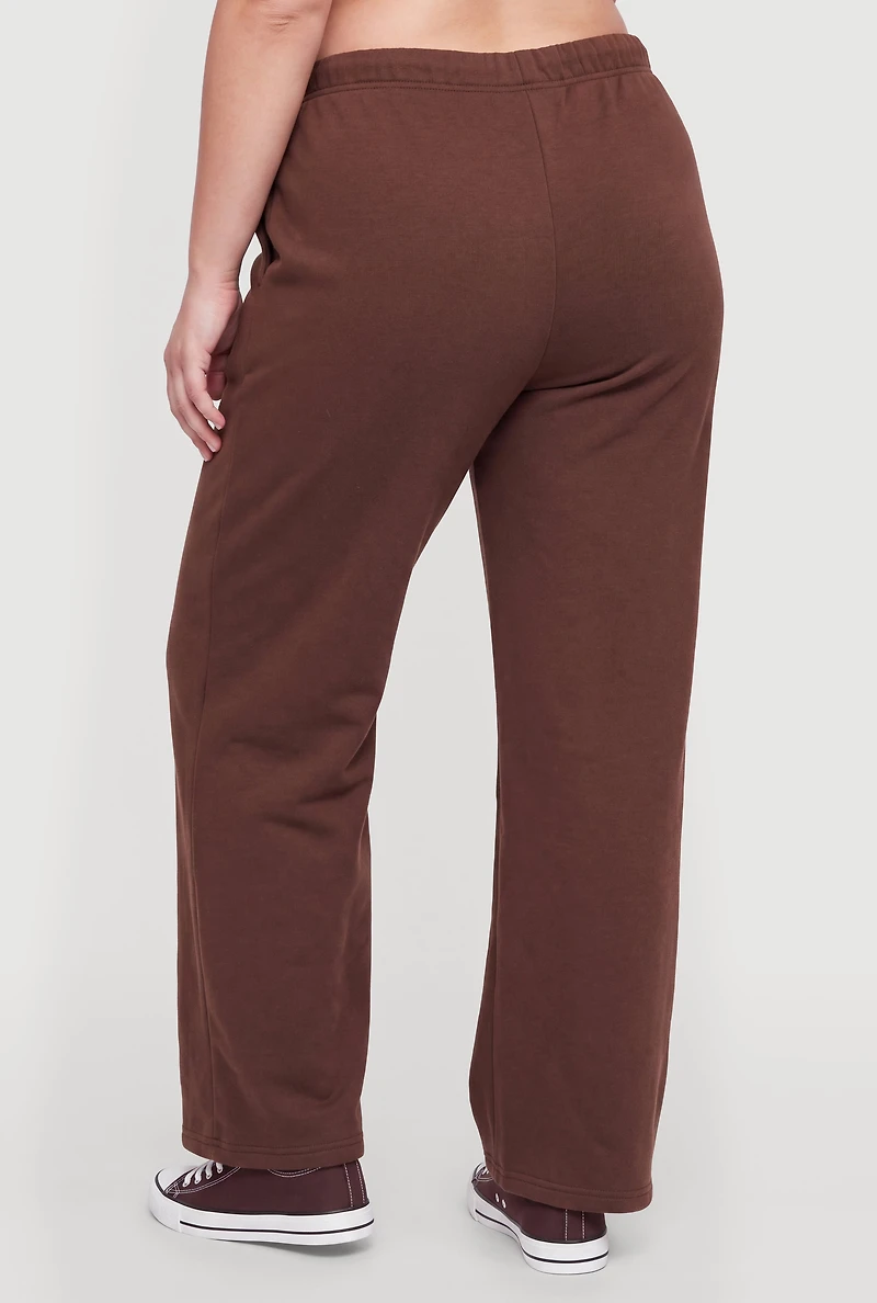 Plus Drawstring High Waisted Sweatpants