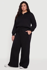 Womens Plus Raglan Sleeve Snap Button Front Sweatshirt,