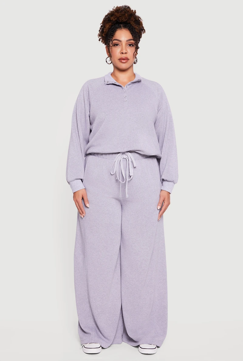 Womens Plus Size Raglan Sleeve Snap Button Front Sweatshirt, Grey, Size 2X