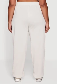 Womens Plus Rhinestone Studded Drawstring Waist Sweatpants, 1X