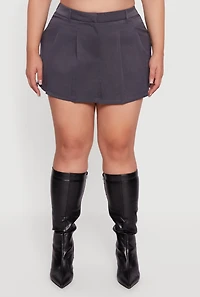 Plus Faux Pocket Pleated Skort