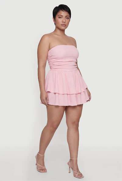 Plus Ruffle Tiered Tube Dress