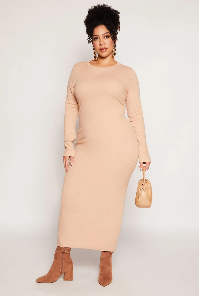 Plus Daisy Long Sleeve Maxi Dress
