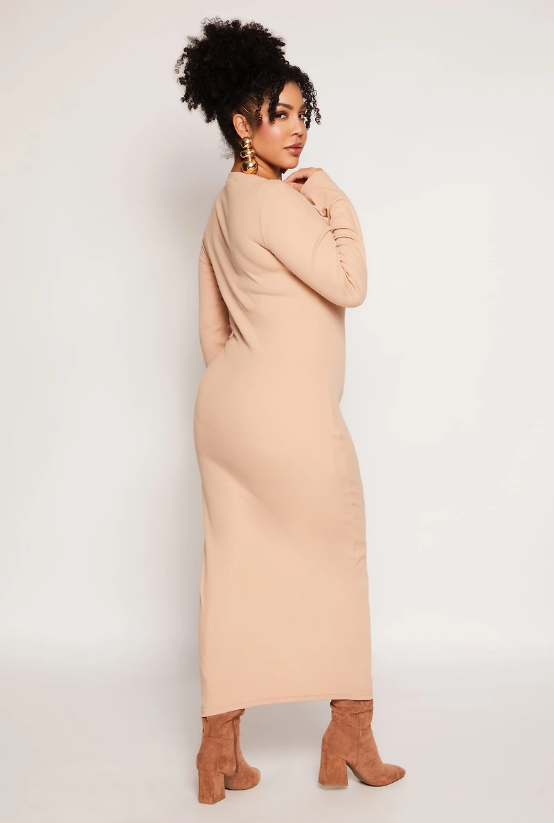 Plus Daisy Long Sleeve Maxi Dress