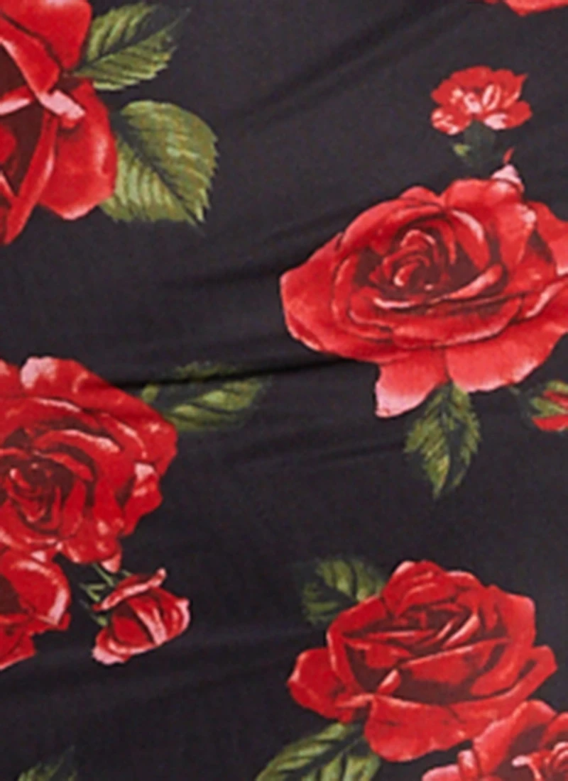 Plus Almost Famous Floral Print Asymmetrical Cami Dress