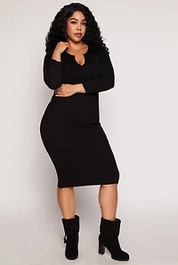 Plus Almost Famous Faux Fur Trim Dress