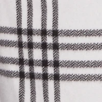 Plus Plaid Fleece Wrap Coat with Tie Waist Belt