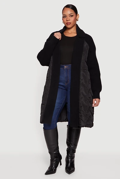 Plus Open Front Puffer Jacket