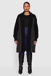 Plus Open Front Puffer Jacket