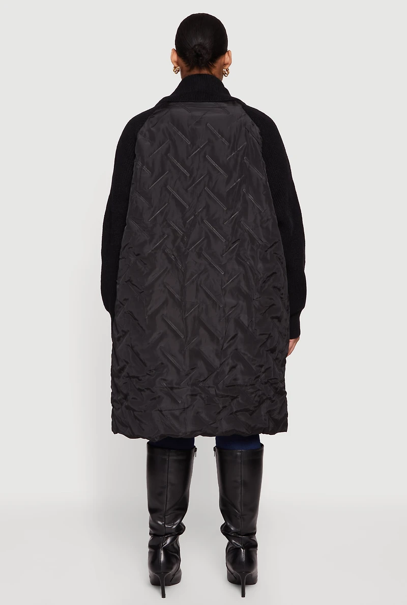 Plus Open Front Puffer Jacket