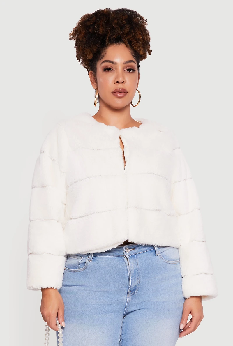 Plus Almost Famous Faux Fur Jacket