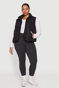 Plus Almost Famous Zip Front Puffer Vest