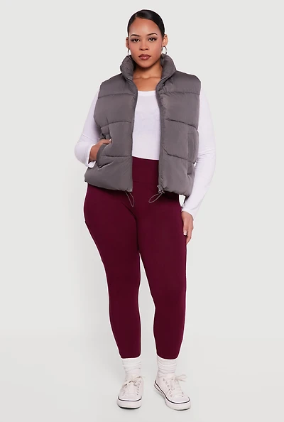 Plus Almost Famous Zip Front Puffer Vest
