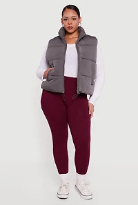 Plus Almost Famous Zip Front Puffer Vest