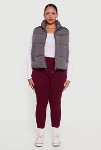 Plus Almost Famous Zip Front Puffer Vest