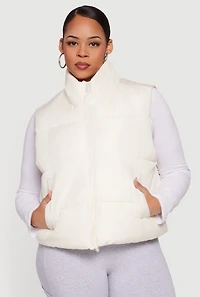 Plus Almost Famous Zip Front Puffer Vest