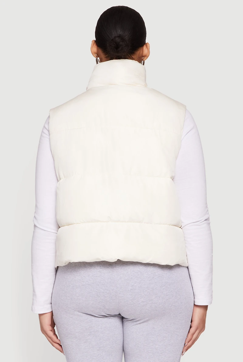 Plus Almost Famous Zip Front Puffer Vest